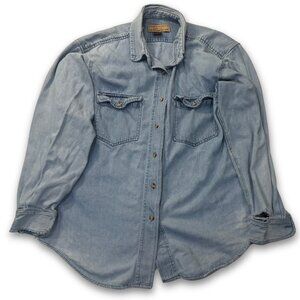 Vintage Distressed Denim Button Down Shirt | Men's XL | Cambridge Clothing Co